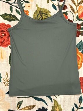 No Boundaries Olive Green Ribbed Camisole Tank